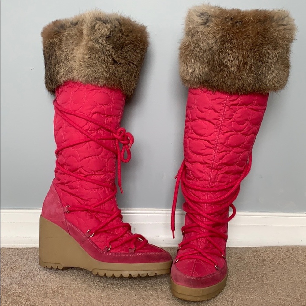 Coach fur boots